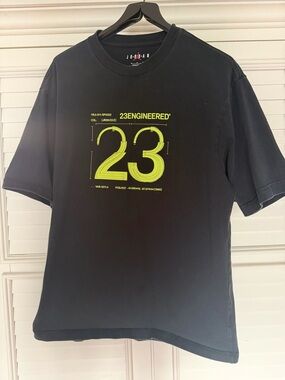 Jordan Black Short-Sleeve Tee with Yellow '23' Graphic